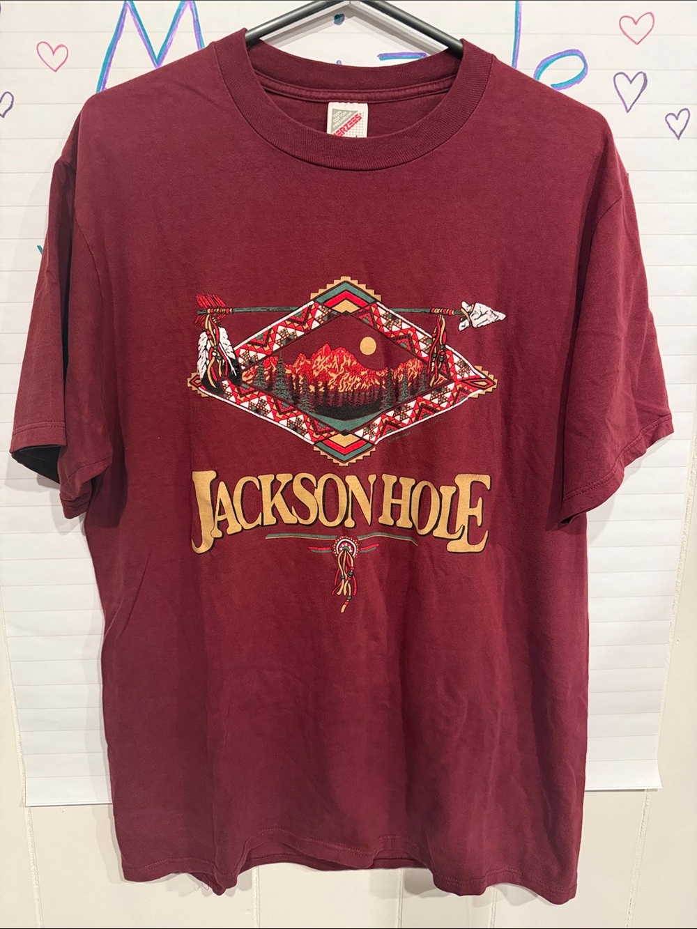 Vintage Jackson Hole Burgundy Graphic Tee